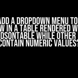 How to Add a Dropdown Menu to a Single Row in a Table Rendered with rhandsontable while Other Rows Contain Numeric Values?