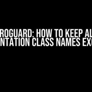 ProGuard: How to Keep All Implementation Class Names Except One